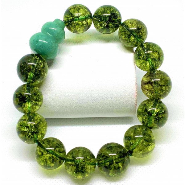 Emerald Gemstone with Jade Wu Lou Lucky Charm Bracelet